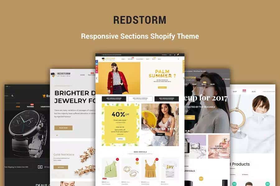 REDSTORM – CREATIVE DRAG & DROP SECTIONED RESPONSIVE SHOPIFY THEME